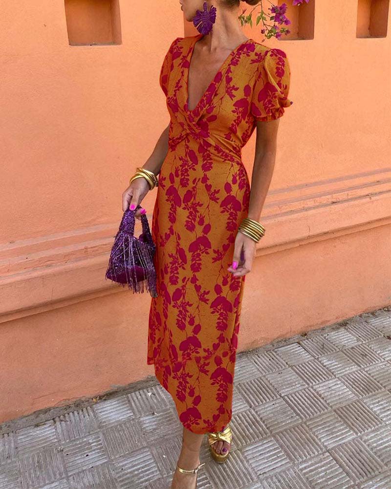 Jasmin | Elegant figursyet kjole med puffærmer