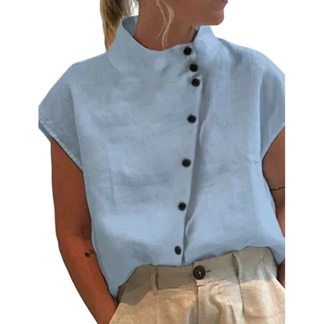 Ingrid | Elegant bluse med ståkrave