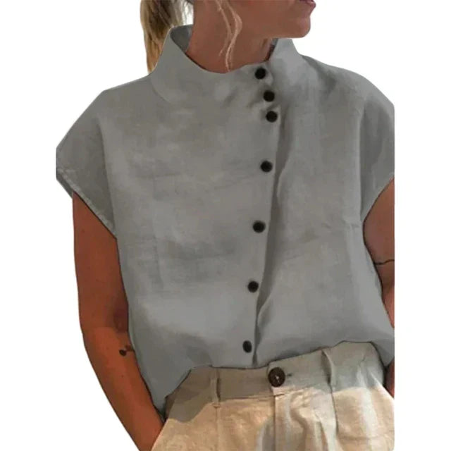 Ingrid | Elegant bluse med ståkrave