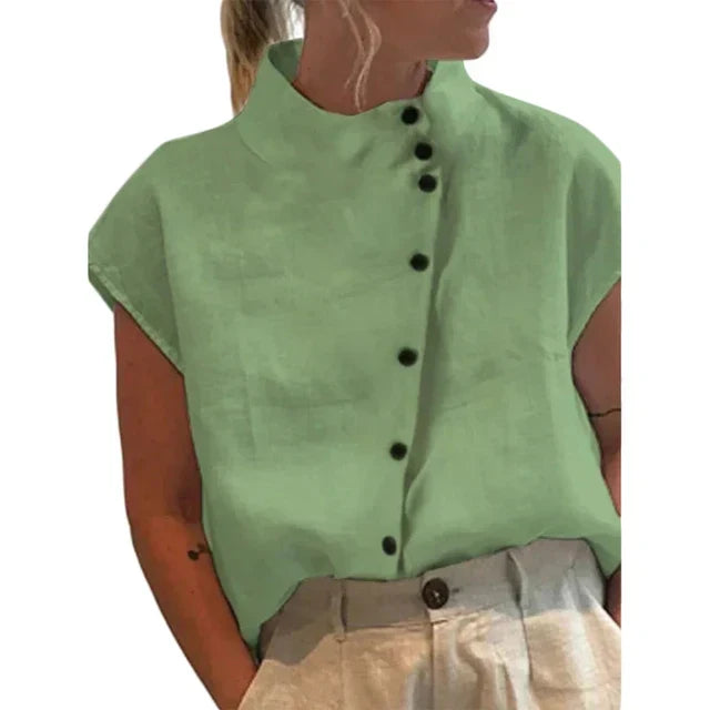 Ingrid | Elegant bluse med ståkrave
