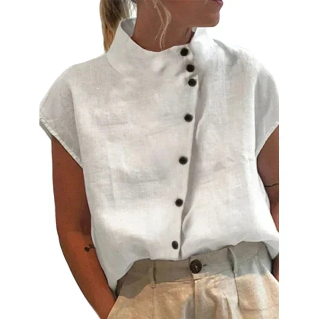 Ingrid | Elegant bluse med ståkrave