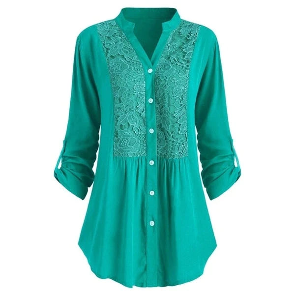 Renate | Lang bluse med puffærmer