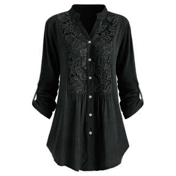 Renate | Lang bluse med puffærmer