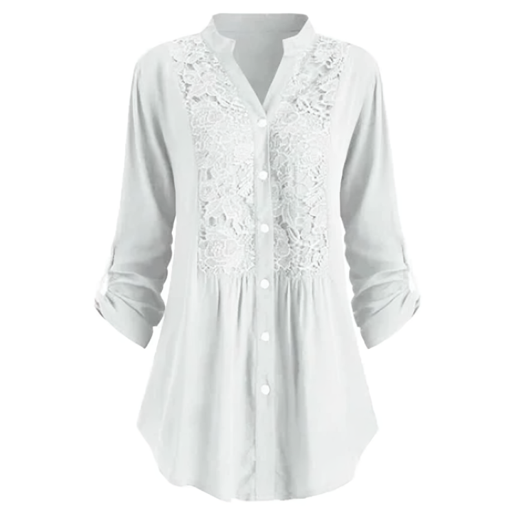 Renate | Lang bluse med puffærmer