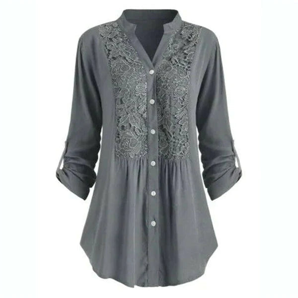 Renate | Lang bluse med puffærmer
