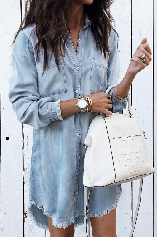 Anneliese | Denim skjortekjole til kvinder