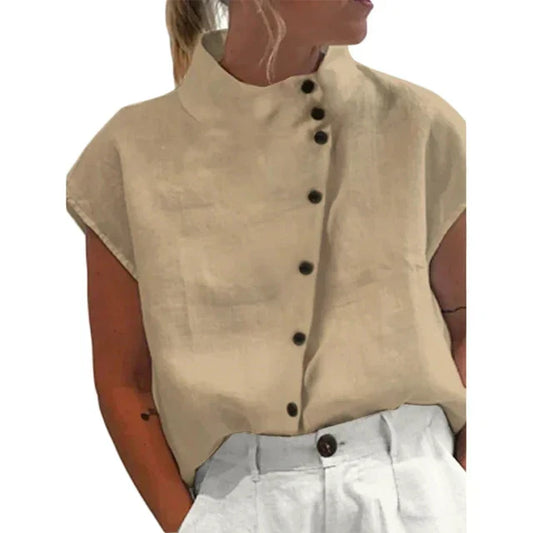 Ingrid | Elegant bluse med ståkrave