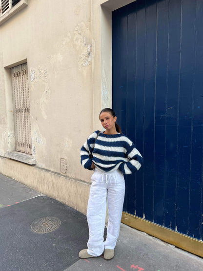 Aida | Strikket sweater med striber – tidløs & hyggelig
