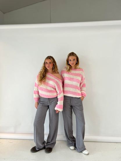 Aida | Strikket sweater med striber – tidløs & hyggelig