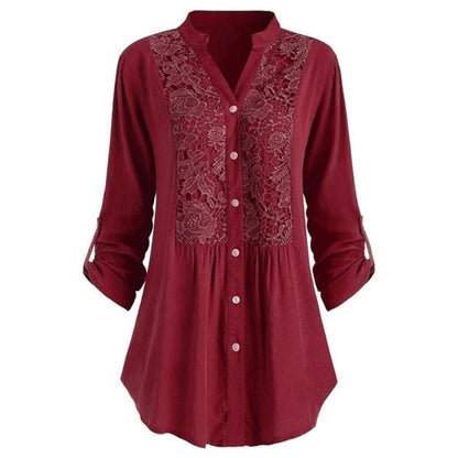 Renate | Lang bluse med puffærmer