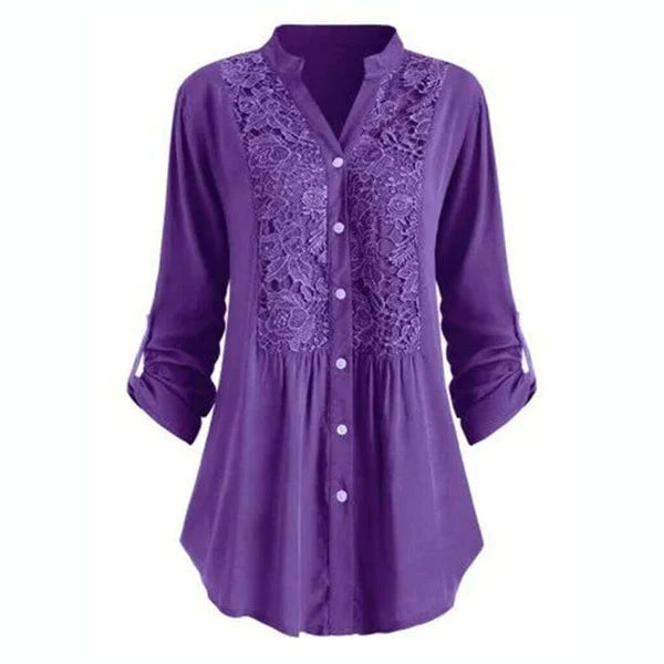 Renate | Lang bluse med puffærmer