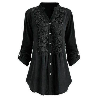 Renate | Lang bluse med puffærmer