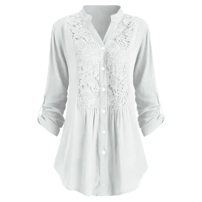Renate | Lang bluse med puffærmer