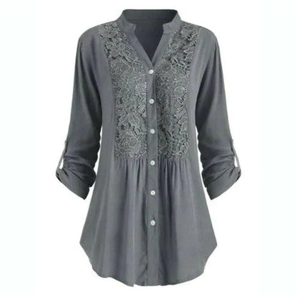 Renate | Lang bluse med puffærmer