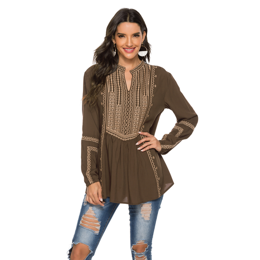 Birgit | Boho-broderet top til kvinder